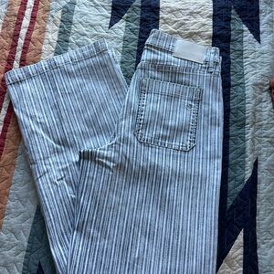 Striped Wide Leg Jeans